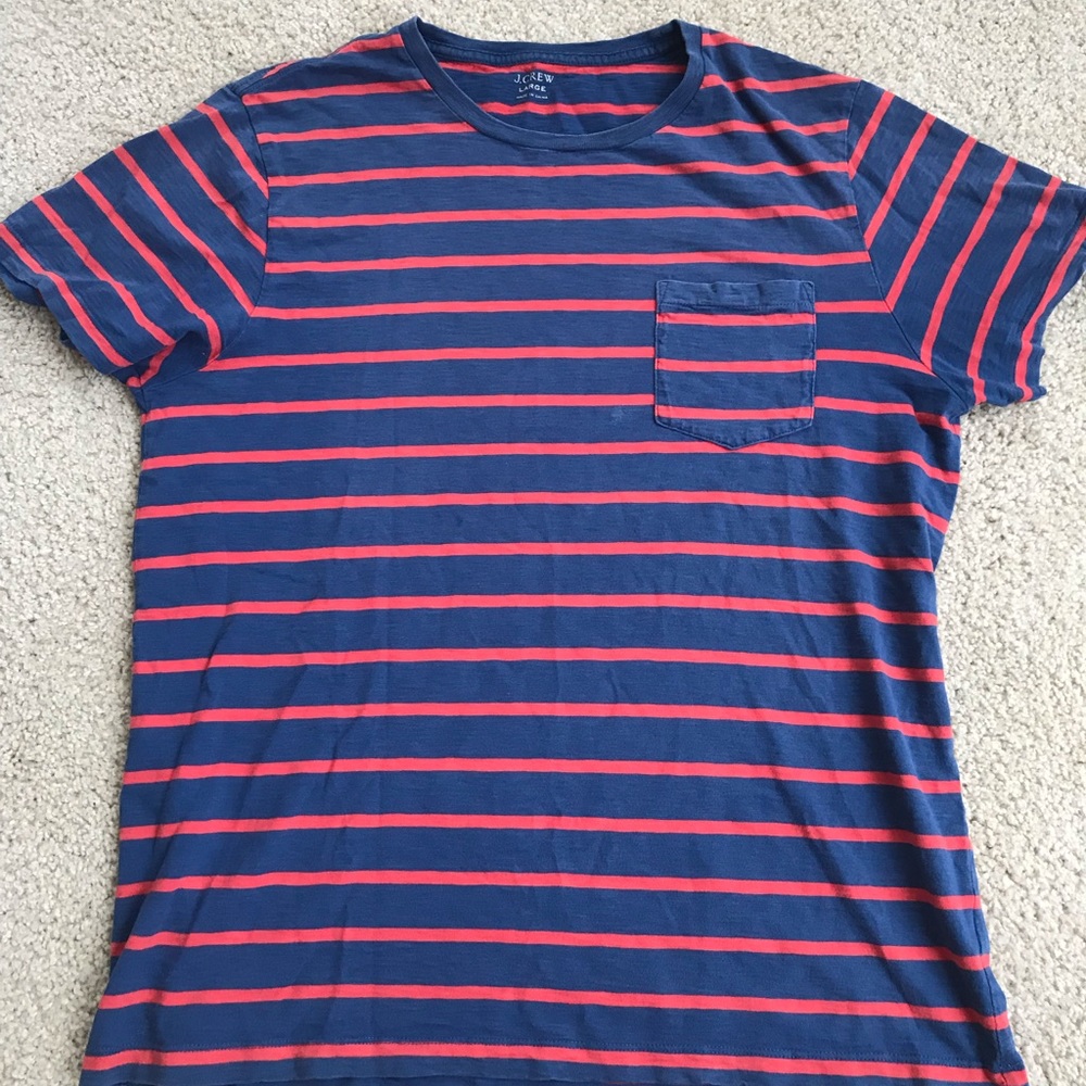 J crew Red and Blue Striped t- Shirt